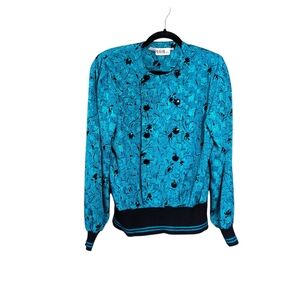 Vintage Retro Abstract Art To Wear BGB Long Sleeve Blouse Size 12